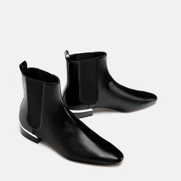 Zara Shoes - Zara Black Elasticized Inset Ankle Boots - NEW 6.5